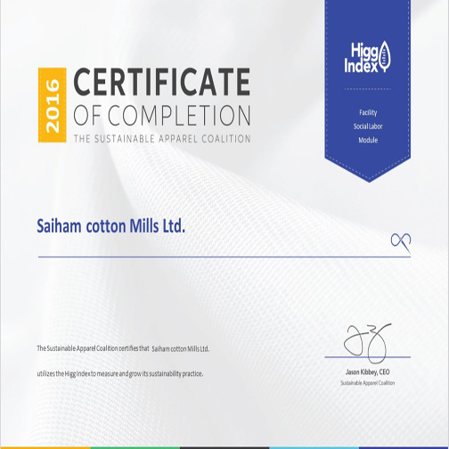 Certificate of Compliance (HIGG)